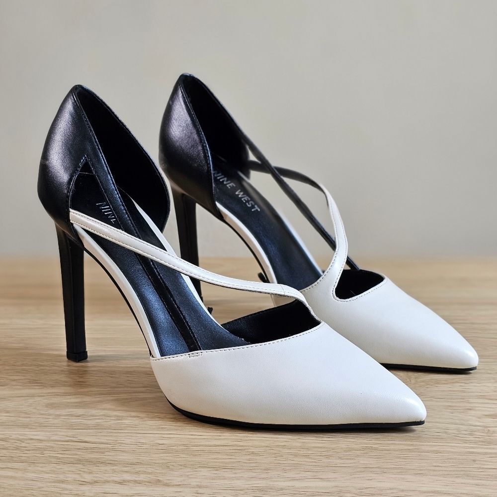 Nine West Black and White Heels